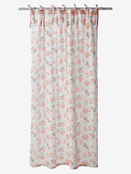 Semi-Sheer Curtain, Eau de Rose White/Print 