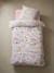 Duvet Cover + Pillowcase Set for Children, Flowers and Dragonflies Theme White 