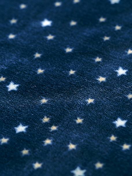 Star Printed Microfibre Blanket, Basics Dark Blue/Print+Light Grey/Print 