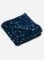 Star Printed Microfibre Blanket, Basics Dark Blue/Print+Light Grey/Print 