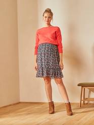 Maternity-Skirts-Maternity Skirt in Printed Crêpe Fabric