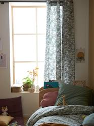 -Semi-Sheer Curtain with Eyelets and Foliage Print, Hanoi