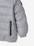 Padded Jacket with Polar Fleece Lined Hood, Reflective Effect & Recycled Fibre Padding for Boys Grey 