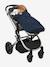 Footmuff for Pushchair in Fleece Lined in Jersey Knit Dark Blue+Light Grey 