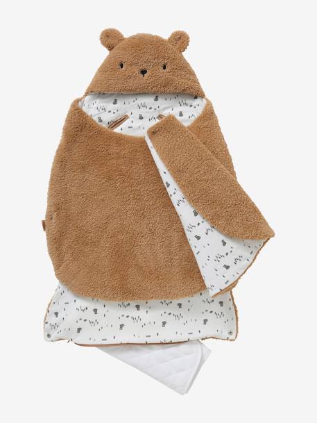 Transformable Baby Nest in Plush Fabric, Bear Beige+ecru+khaki 