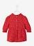 Cotton Gauze Dress with Asymmetric Fastening, for Babies Dark Green/Print+Dark Red/Print 