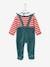 Christmas Gift Set for Babies: Velour Sleepsuit + Bib Dark Green 