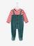 Christmas Gift Set for Babies: Velour Sleepsuit + Bib Dark Green 
