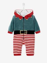 Baby-Pyjamas-Velour "Father Christmas" Jumpsuit, Unisex, for Babies