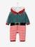 Velour 'Father Christmas' Jumpsuit, Unisex, for Babies Dark Red 