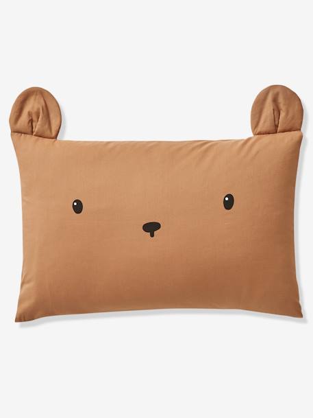 Bear Pillowcase for Babies, Green Forest Brown 