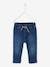 Denim Trousers with Elasticated Waistband for Babies Dark Blue+double stone 