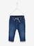 Denim Trousers with Elasticated Waistband for Babies Dark Blue+double stone 