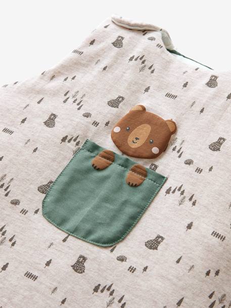 Sleeveless Baby Sleep Bag, Green Forest Beige 