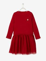 -Dual Fabric Dress for Girls, Christmas Special