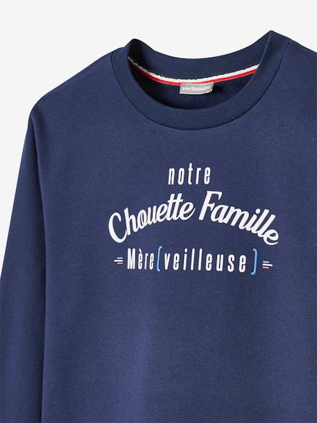 'notre Chouette Famille' Sweatshirt for Women, Capsule Collection by Vertbaudet Dark Blue 