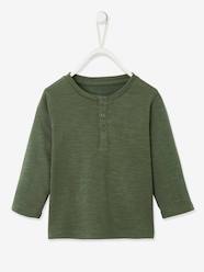 Baby-T-shirts & Roll Neck T-Shirts-Grandad-Style Long-Sleeved Top for Baby Boys