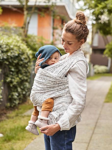 VERTBAUDET Wrap Baby Carrier Grey+White Stripes+White/Print 