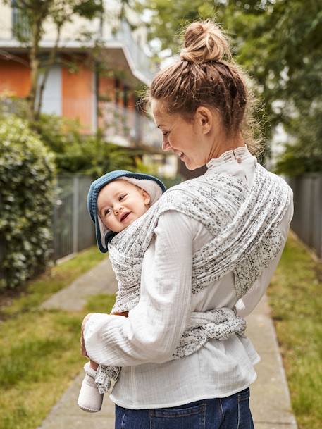 VERTBAUDET Wrap Baby Carrier Grey+White Stripes+White/Print 