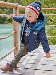 Two-tone Hooded Jacket with Recycled Polyester Padding, for Boys