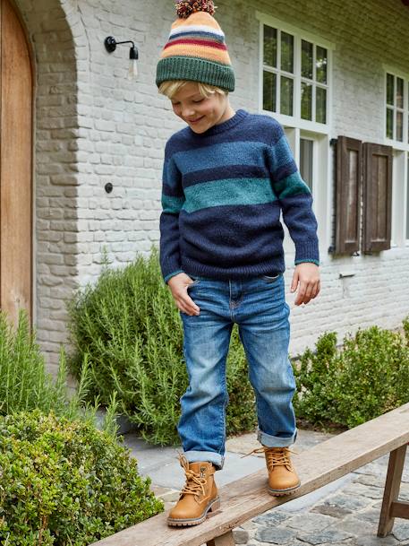 Loose-Fit Baggy Jeans, for Boys Denim Blue 