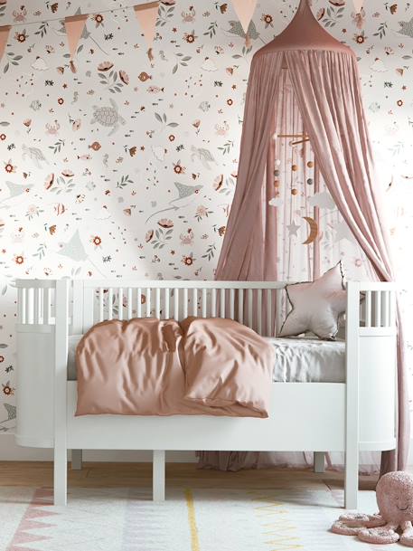 Non-Woven Wallpaper, Dreamy Sealife by LILIPINSO BLUE LIGHT SOLID WITH DESIGN 