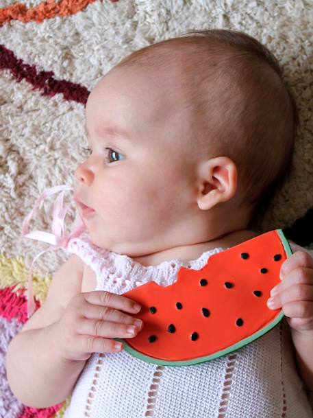 Wally the Watermelon Teether, by OLI & CAROL PINK BRIGHT SOLID 