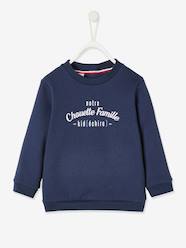 Girls-Cardigans, Jumpers & Sweatshirts-Sweatshirts & Hoodies-"notre Chouette Famille" Sweatshirt for Children, Vertbaudet Capsule Collection