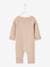 Long Sleeve Jumpsuit in Rib Knit for Babies Beige+Dark Blue+marl grey 