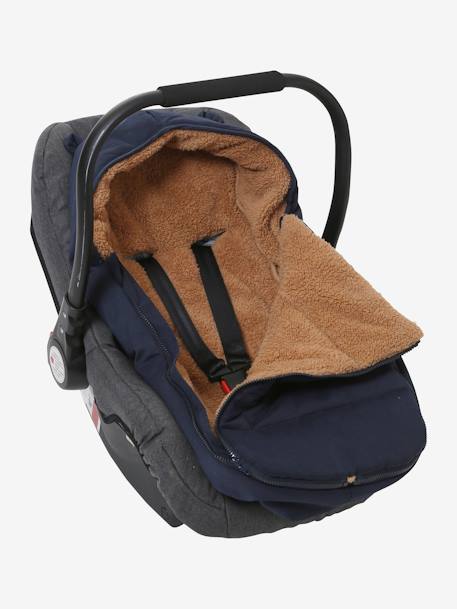 Footmuff for Baby Car Seat & Carrycot in Water-Repellent Fabric Black+Dark Blue 