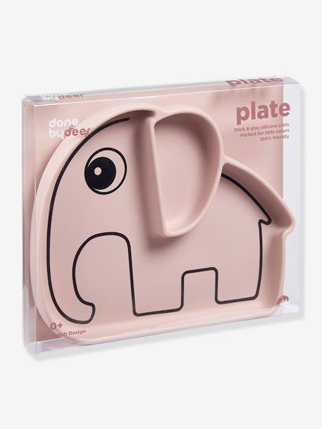 Elphee Stick&Stay Plate in Silicone, DONE BY DEER BLUE LIGHT SOLID WITH DESIGN+PINK LIGHT SOLID WITH DESIGN+sandy beige+YELLOW DARK SOLID WITH DESIGN 