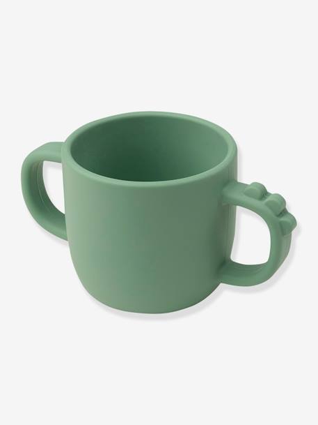 Croco Peekaboo 2-Handle Cup in Silicone, DONE BY DEER GREEN LIGHT SOLID 