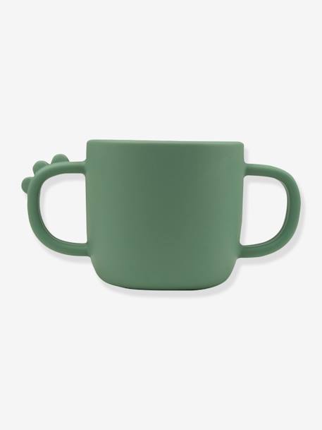 Croco Peekaboo 2-Handle Cup in Silicone, DONE BY DEER GREEN LIGHT SOLID 