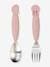 YummyPlus Sea Friends 2-Piece Cutlery Set, by DONE BY DEER PINK LIGHT SOLID 