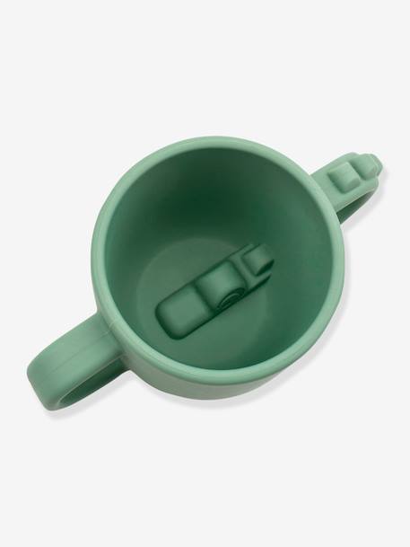 Croco Peekaboo 2-Handle Cup in Silicone, DONE BY DEER GREEN LIGHT SOLID 