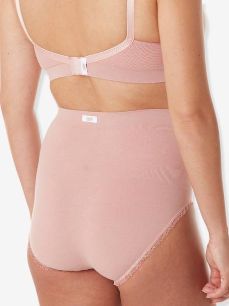 High Waisted Briefs for Maternity, Seamless, Organic by CACHE COEUR PINK LIGHT SOLID+WHITE LIGHT SOLID 