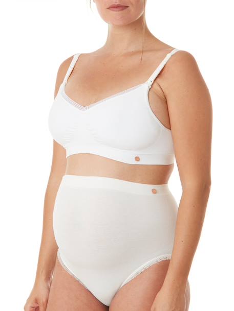 High Waisted Briefs for Maternity, Seamless, Organic by CACHE COEUR PINK LIGHT SOLID+WHITE LIGHT SOLID 