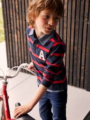 Boys-Tops-Polo Shirts-Striped 2-in-1 Effect Polo Shirt, for Boys