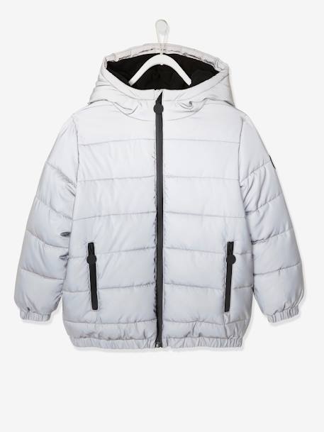 Padded Jacket with Polar Fleece Lined Hood, Reflective Effect