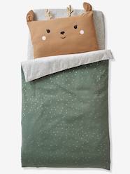 Bedding & Decor-Deer Pillowcase for Babies, Green Forest