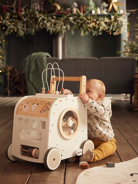 Push Walker Activity Cube with Brakes in FSC® Wood Multi 