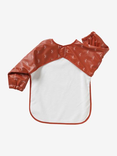 Long Sleeve Bib, by Vertbaudet BROWN LIGHT ALL OVER PRINTED+White/Print 