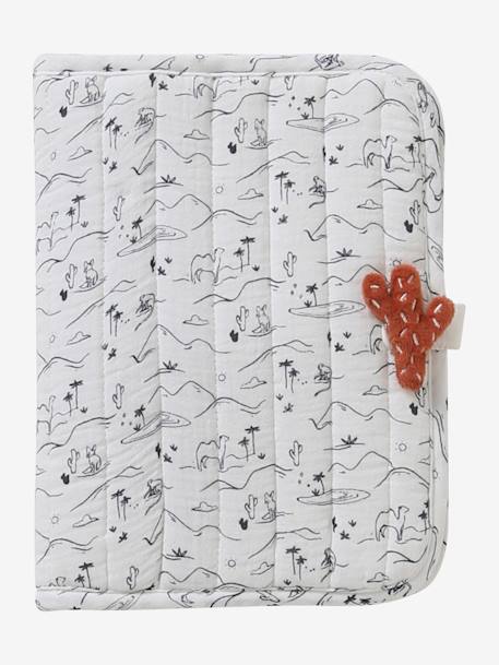 Medical Records Cover in Cotton Gauze WHITE MEDIUM ALL OVER PRINTED 