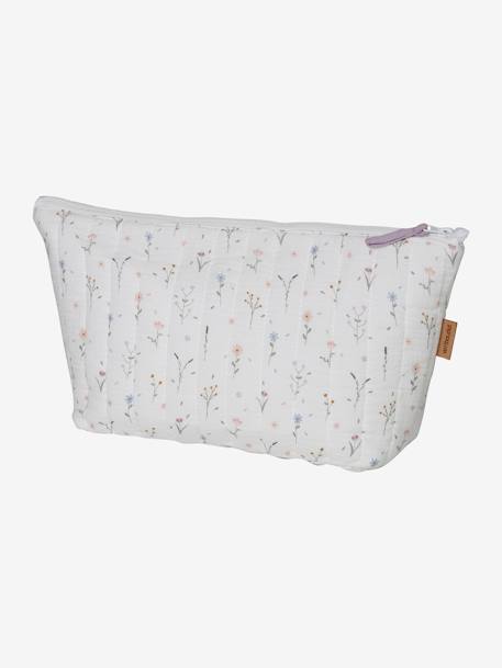 Toiletry Bag in Cotton Gauze for Children grey blue+printed blue+WHITE LIGHT SOLID WITH DESIGN+WHITE MEDIUM ALL OVER PRINTED 