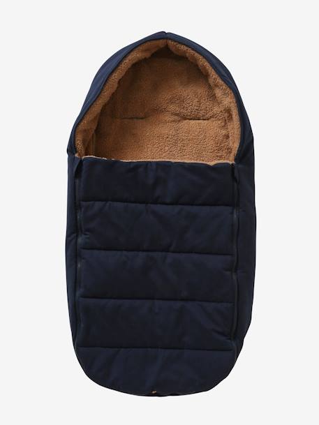 Footmuff for Pushchair in Water-Repellent Fabric Black+Dark Blue 