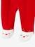 Christmas Gift Set for Babies: Velour Sleepsuit + Beanie Dark Red 