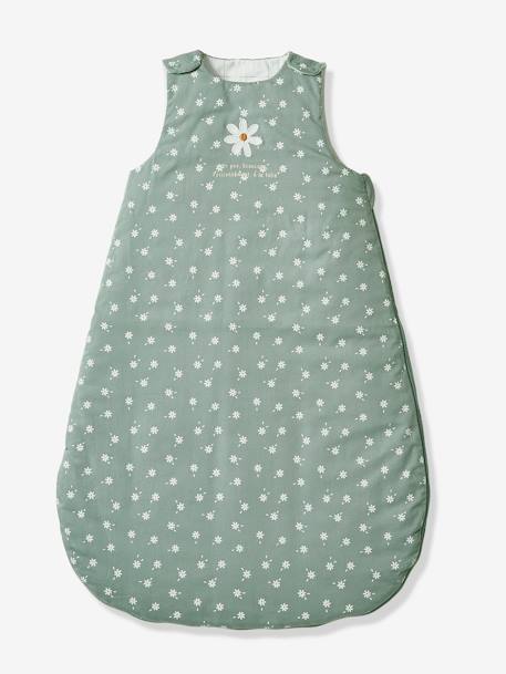 Sleeveless Baby Sleep Bag, Daisy GREEN MEDIUM SOLID WITH DESIG 