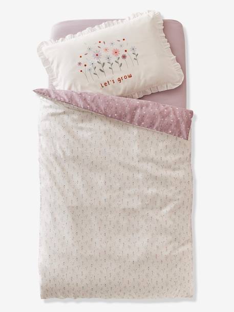 Reversible Duvet Cover for Babies, Sweet Provence WHITE LIGHT ALL OVER PRINTED 