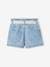 Paperbag Shorts with Belt for Babies BLUE LIGHT WASCHED 