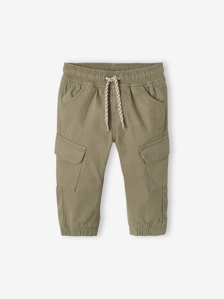 Cargo-type Trousers, for Boys denim blue+GREEN MEDIUM SOLID 